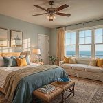 Beautifully decorated vacation rental interior with vibrant coastal themes and story-driven design