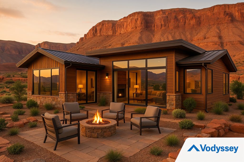 Welcoming, beautifully designed vacation home in southern Utah with mountain views