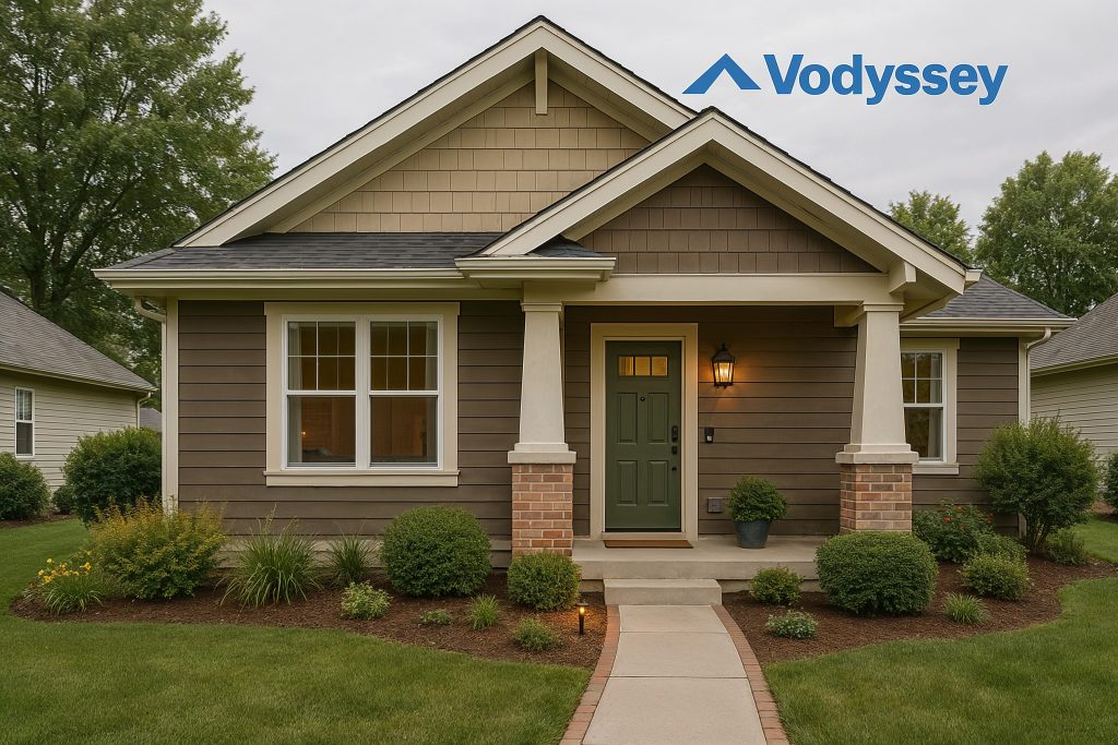 Beautiful vacation home exterior with regulatory compliance features