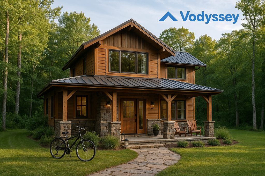 Inviting modern vacation home in a scenic setting reflecting Vodyssey STR investing
